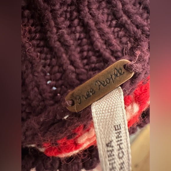 Free People Scotland Sweater Dress Plum & Red Fair Isle Sweater Dress Size Small - Picture 5 of 11